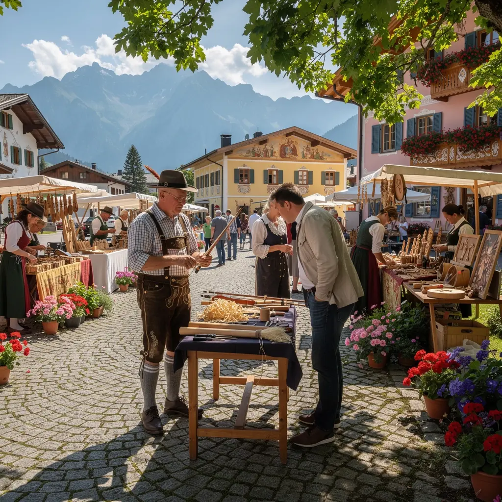 Ein Geigenbauer bei der Arbeit, konzentriert auf die Fertigung eines Musikinstruments.